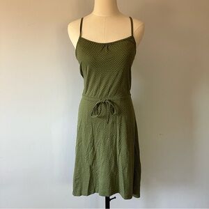 Uniqlo Olive Green Spaghetti Strap Polka Dot Mini Sundress Size M